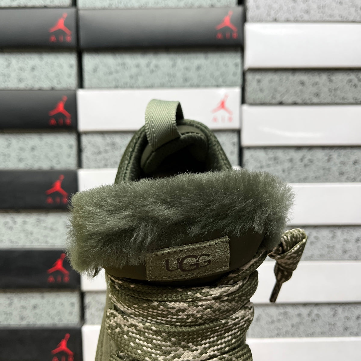 UGG Moss Green Lace-Up Platform Shoes