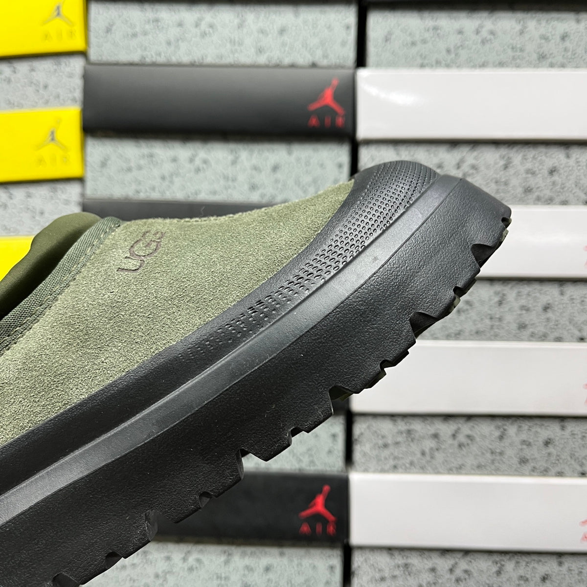 UGG Olive Green & Black Slip-On Platform Shoes