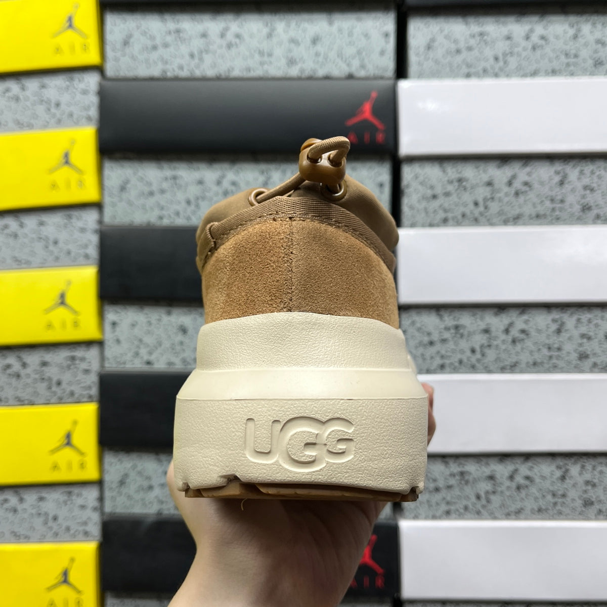 UGG Chestnut & Off-White Slip-On Platform Shoes
