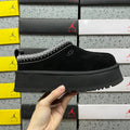 UGG Black Braided-Trim Platform Slip-On Shoes