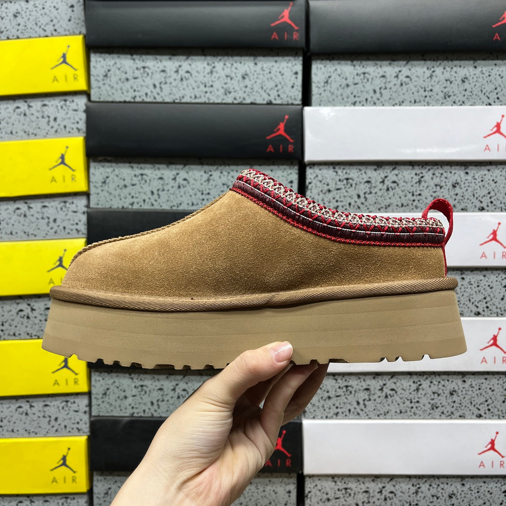 UGG Chestnut Braided-Trim Platform Slip-On Shoes