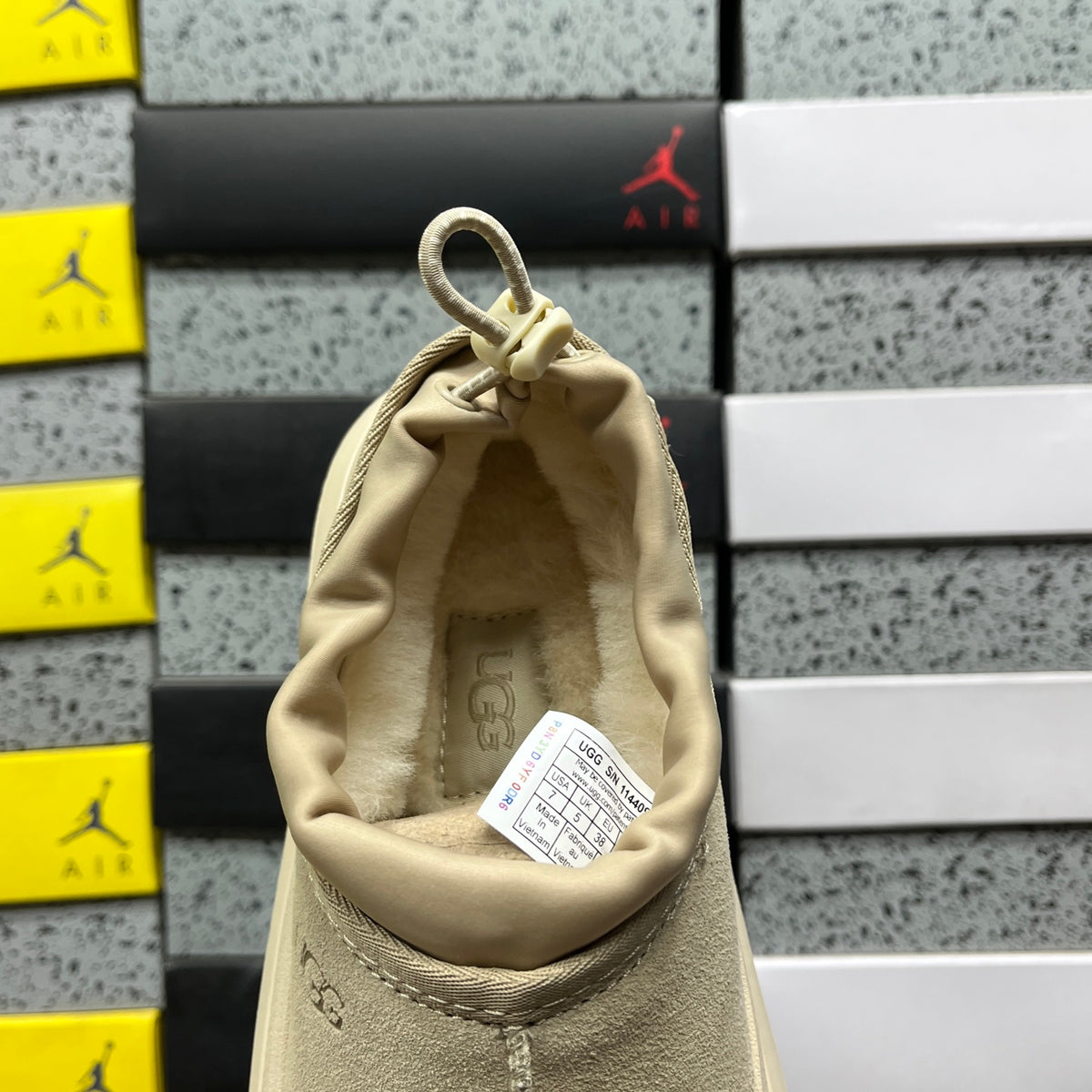 UGG Mustard Seed & Off-White Slip-On Platform Shoes