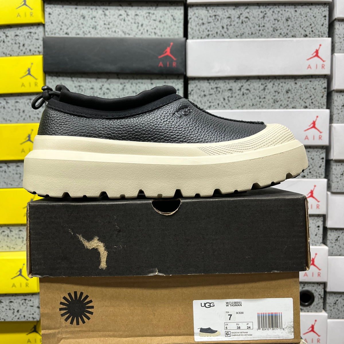 UGG Black & Off-White Slip-On Platform Shoes