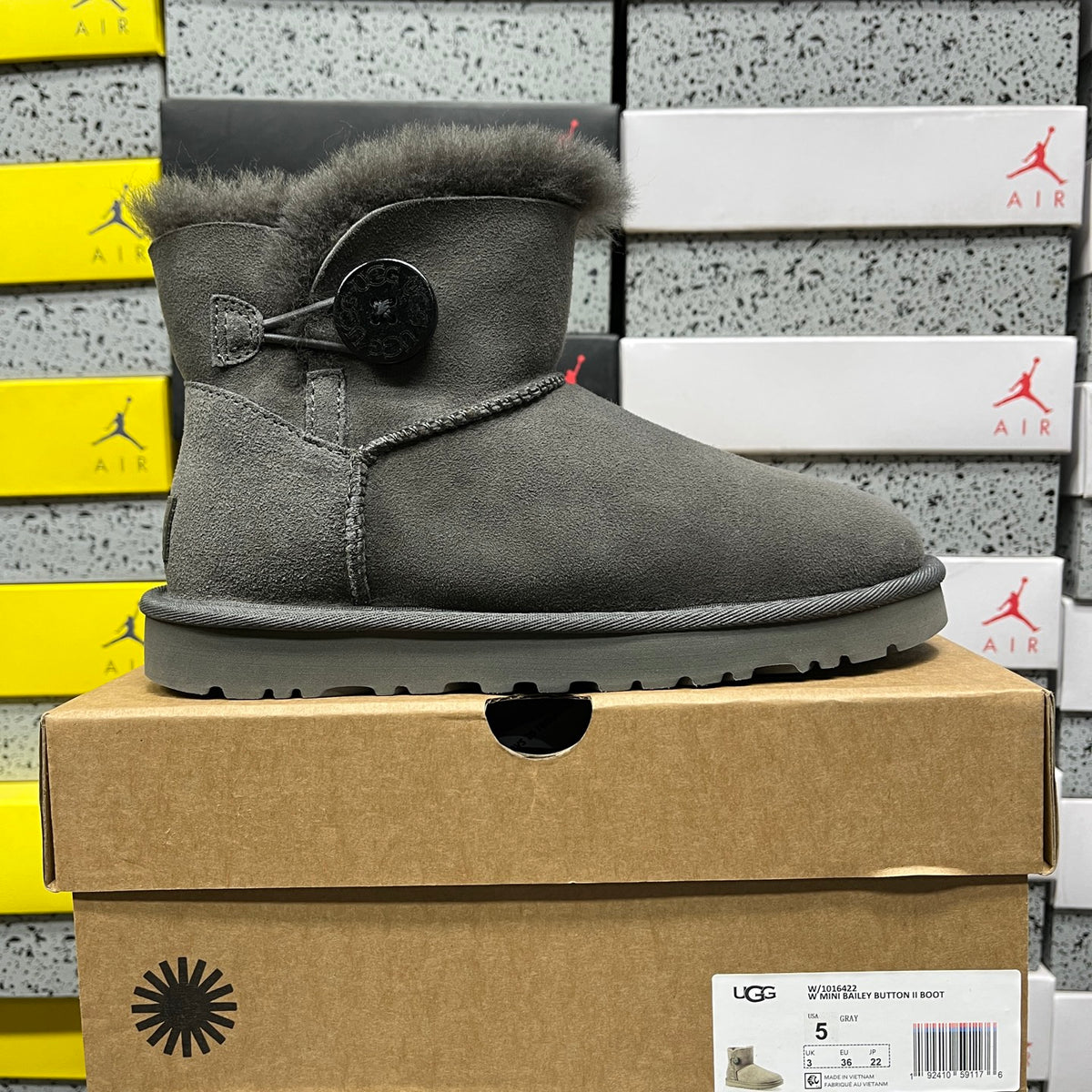 UGG Grey Button Ankle Boots
