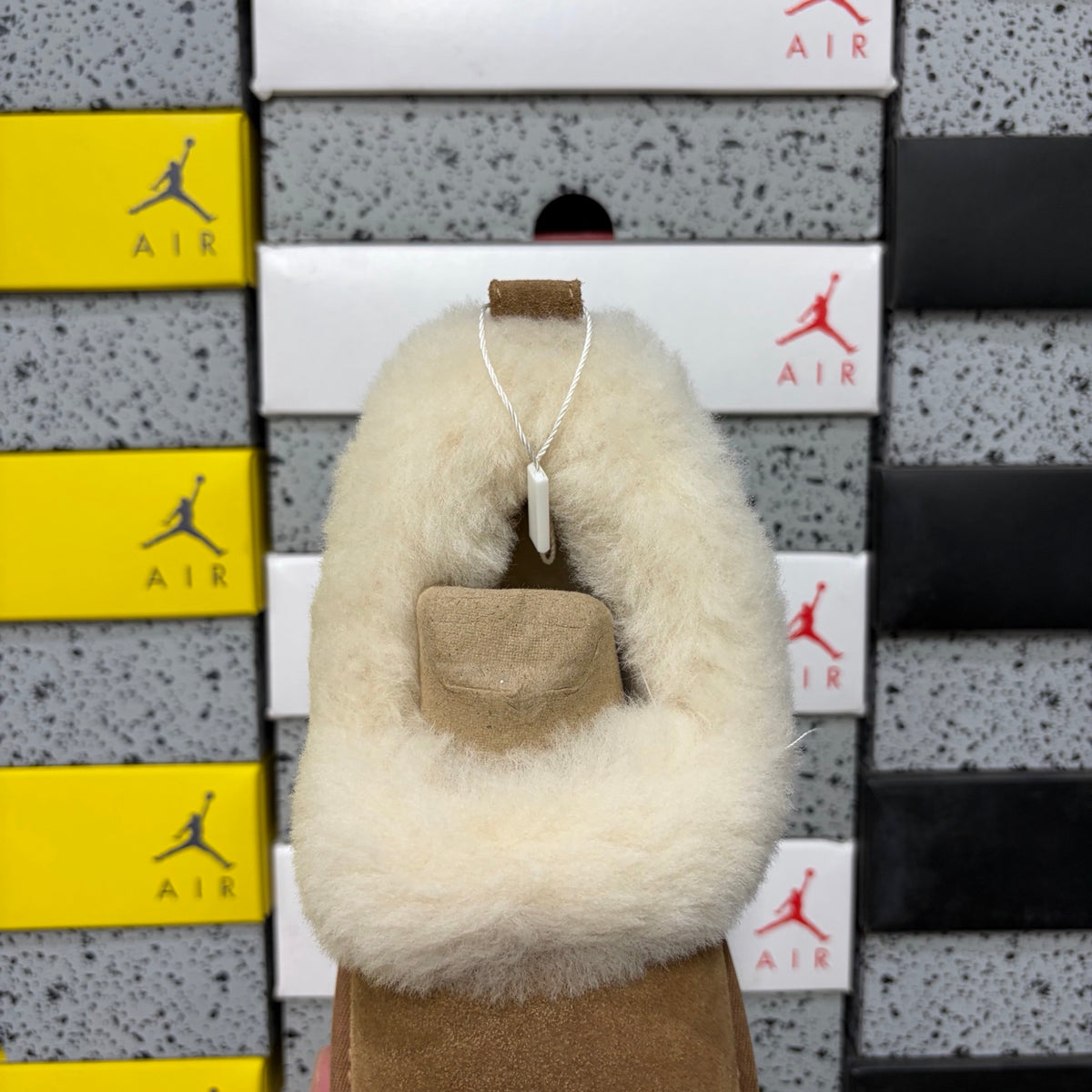 UGG Chestnut Plush-Collar Platform Slip-On Shoes