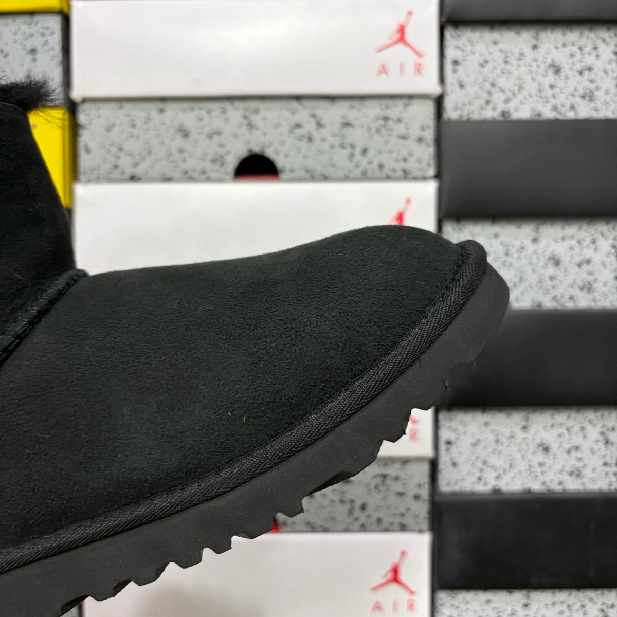 UGG Black Button Boots with Plush Lining