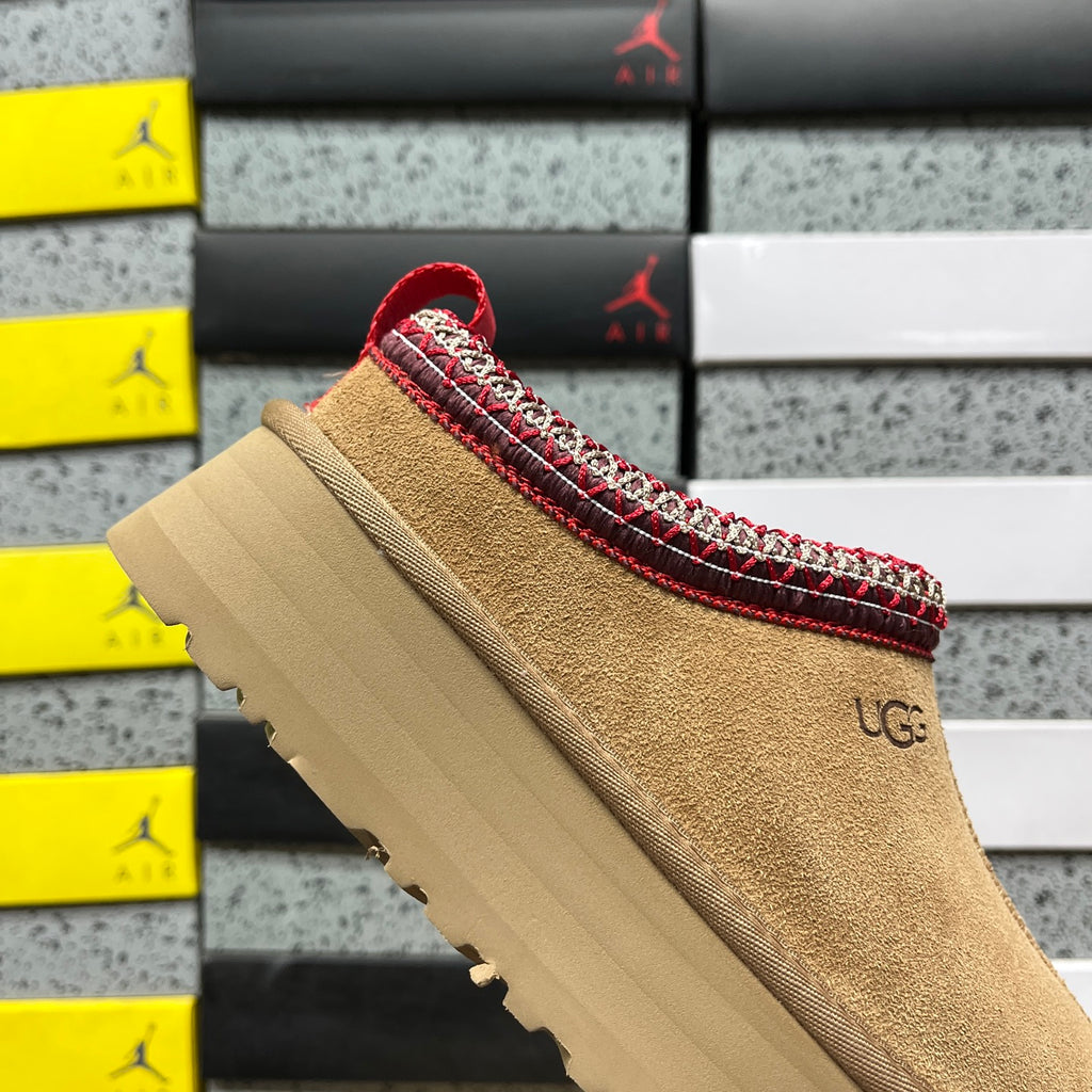 UGG Chestnut Braided-Trim Platform Slip-On Shoes