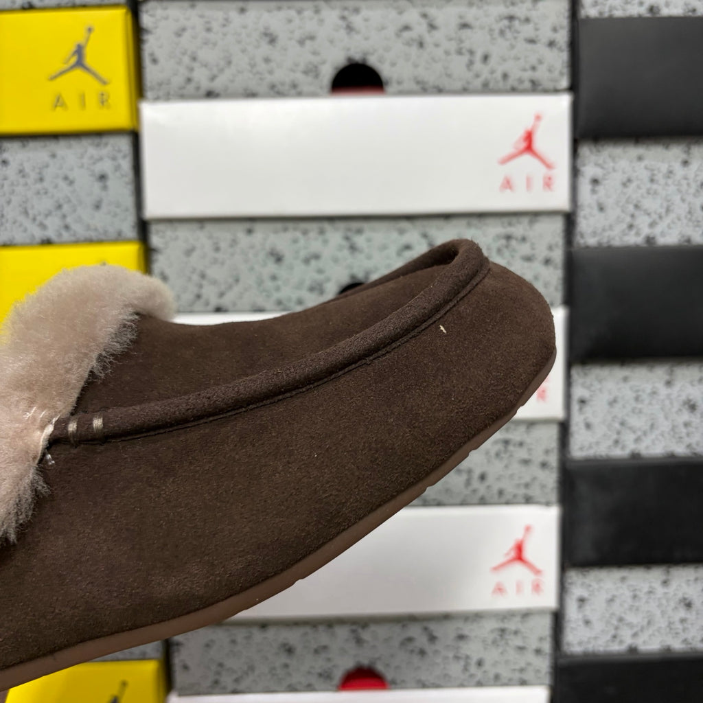 UGG Cocoa Brown Plush-Collar Mule Slippers