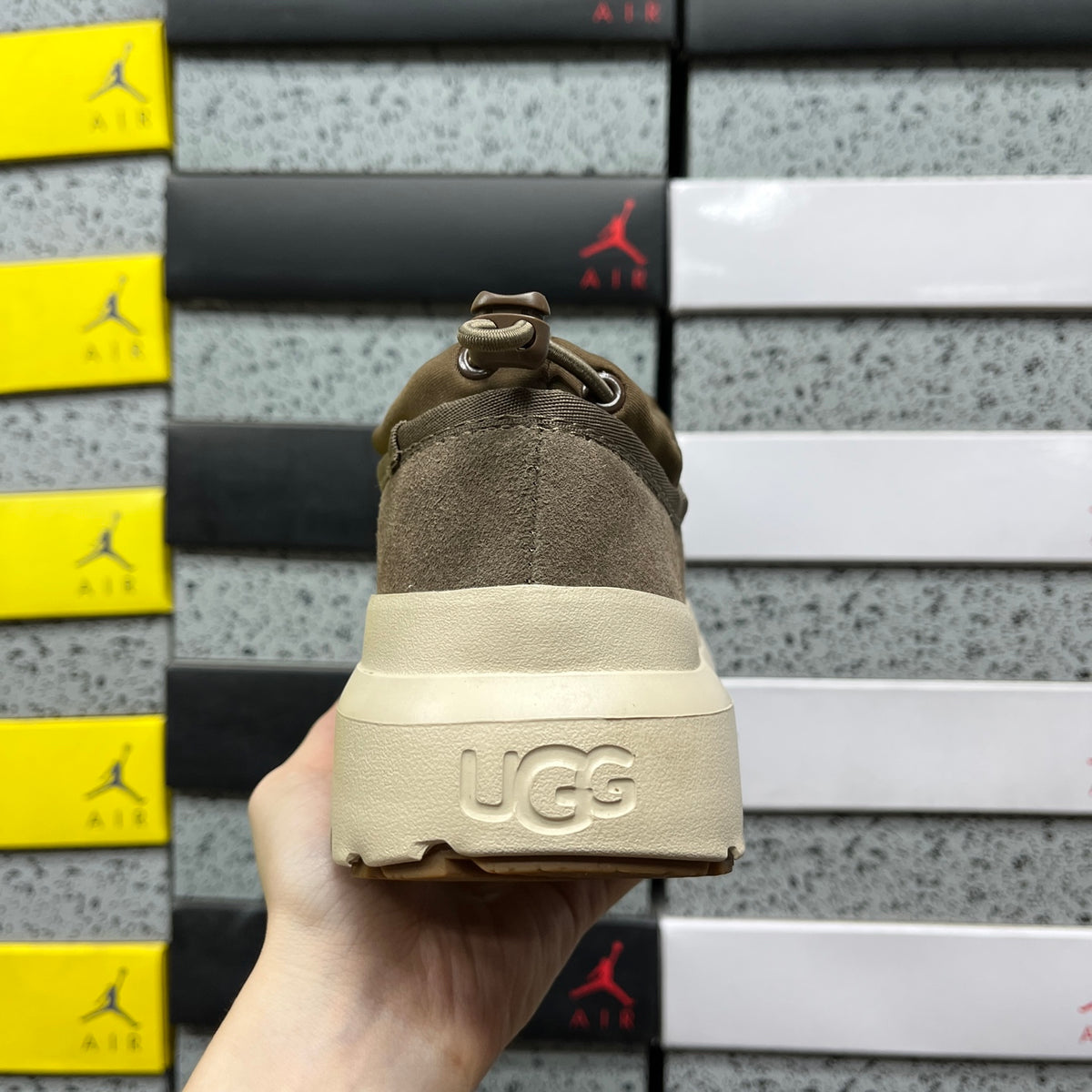 UGG Walnut & Off-White Slip-On Platform Shoes