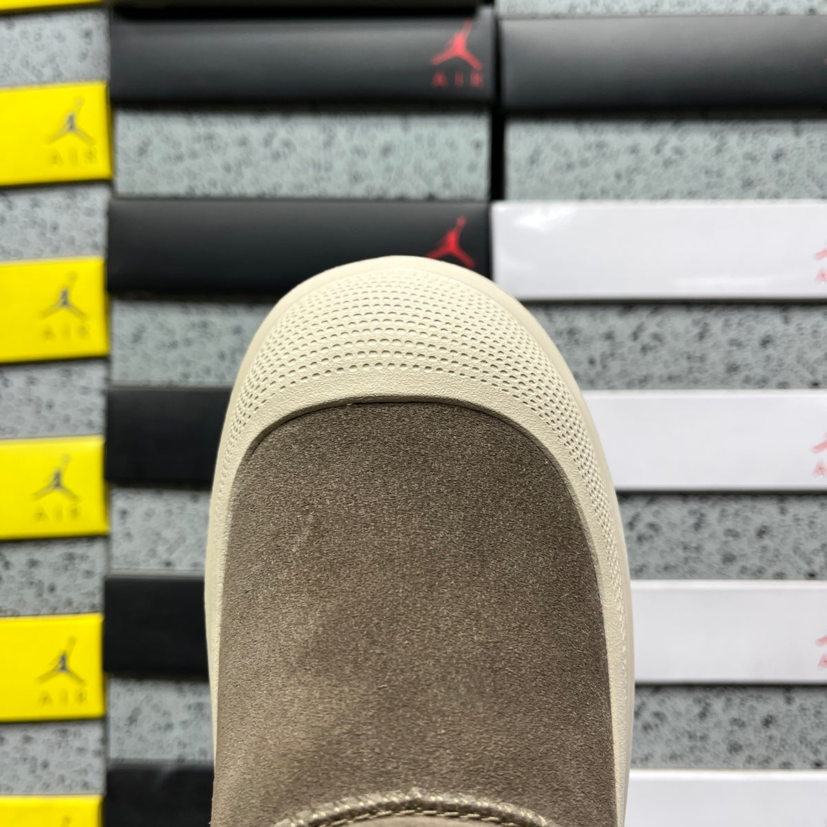 UGG Olive & Off-White Slip-On Platform Ankle Boots