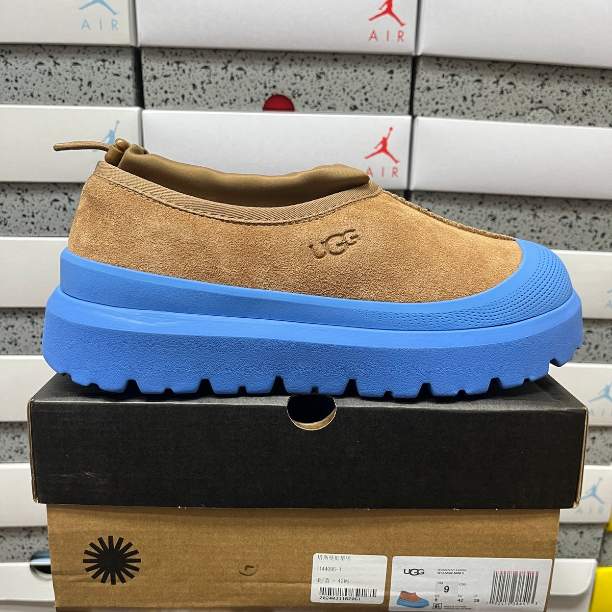 UGG Tasman Chestnut Slip-On Shoes with Blue Chunky Sole | 4096