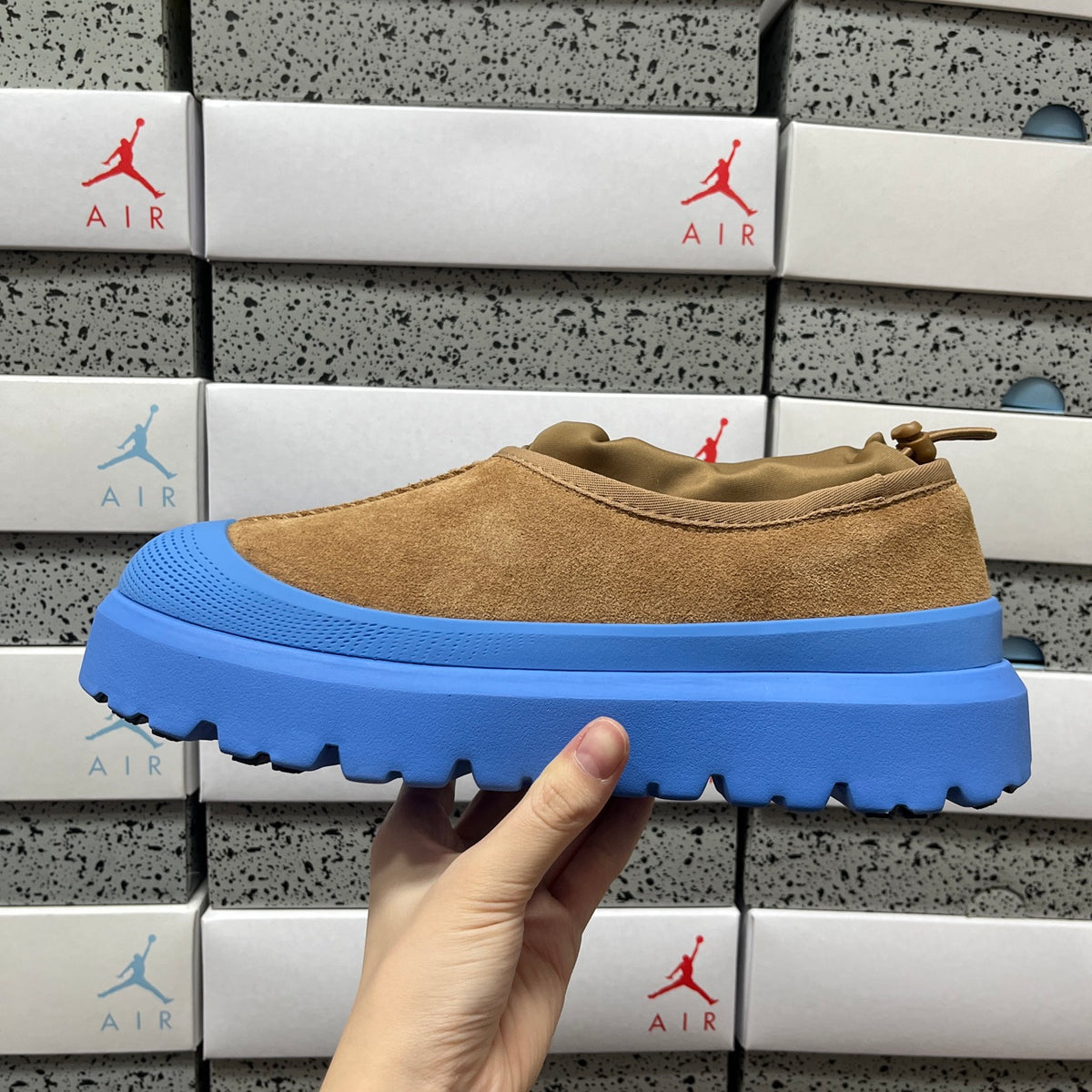 UGG Tasman Chestnut Slip-On Shoes with Blue Chunky Sole | 4096