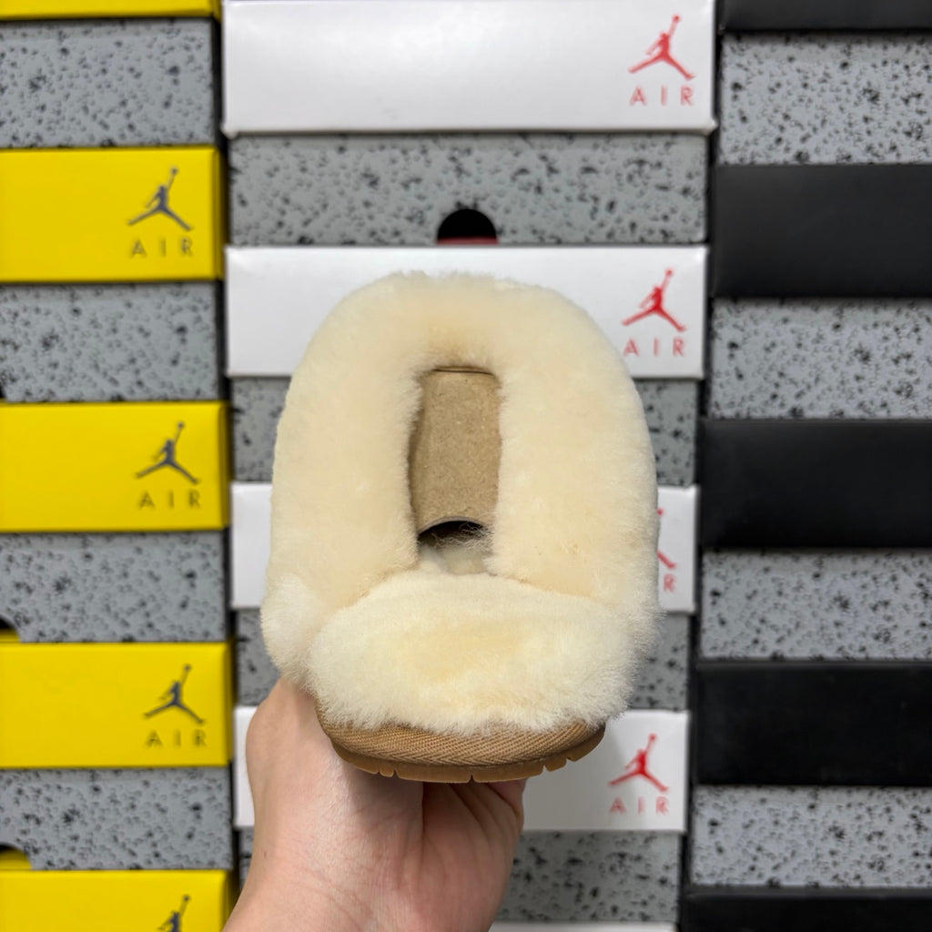 UGG Chestnut Plush-Collar Low-Profile Mule Slippers