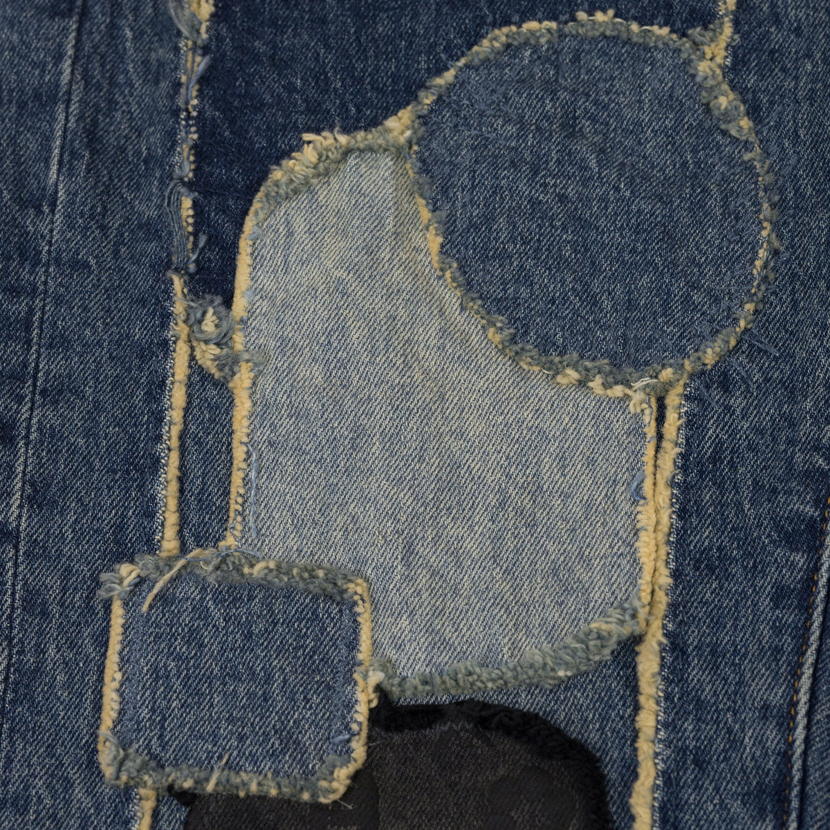 Mid Indigo Vintage Heavy Patch Repair Skinny Jeans