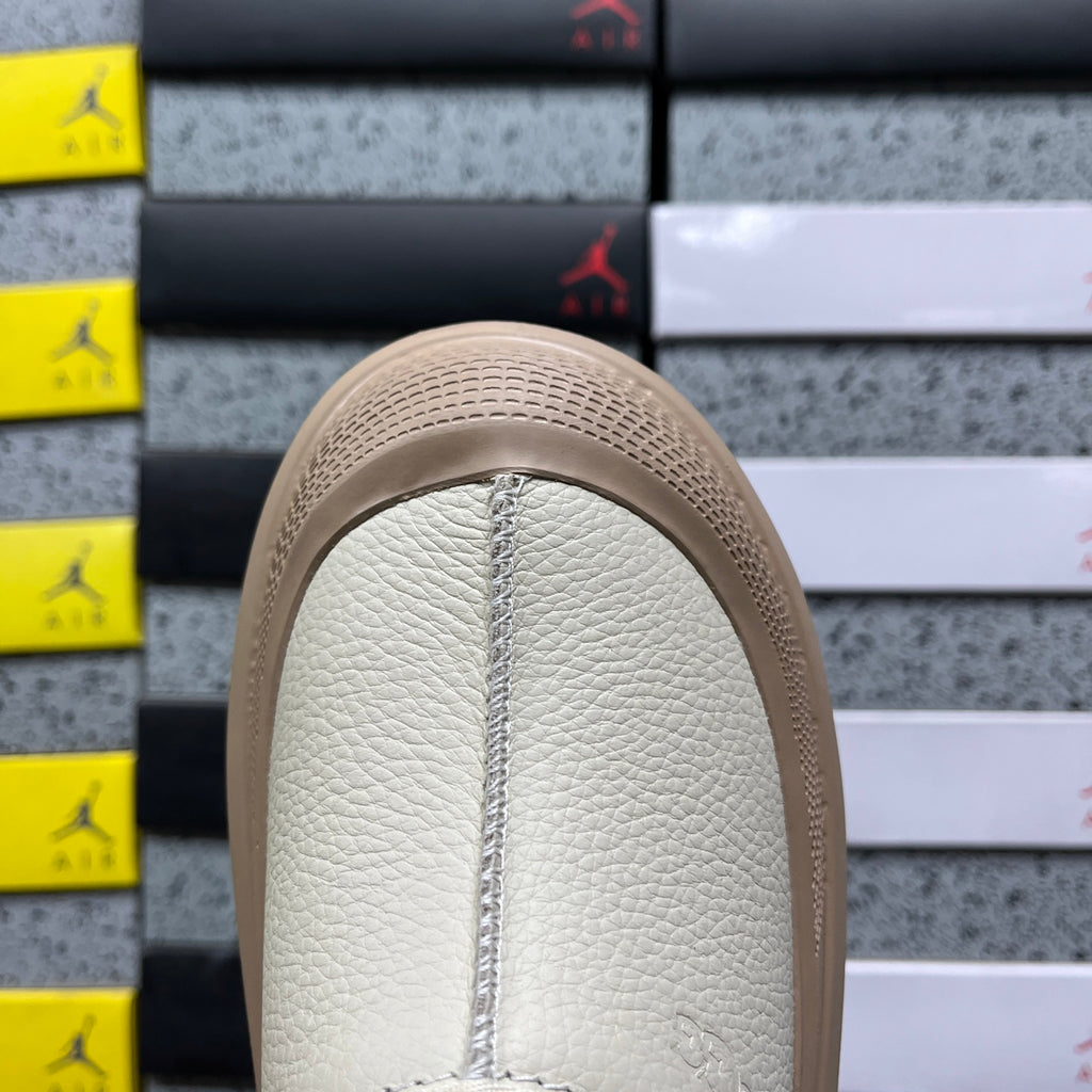 UGG White & Tan Slip-On Platform Shoes