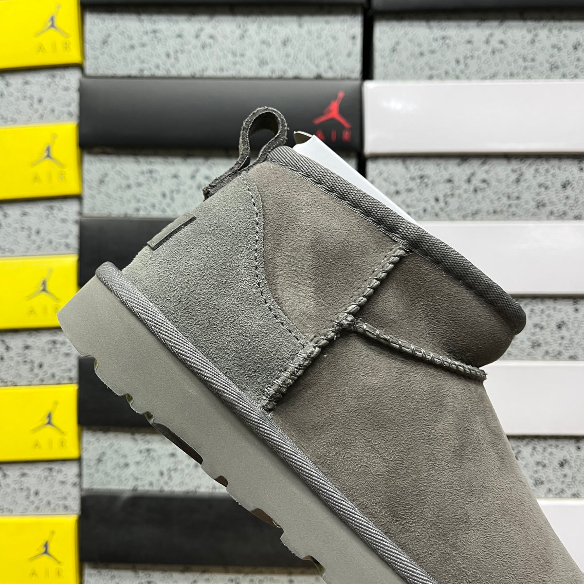 UGG Grey Slip-On Ankle Boots