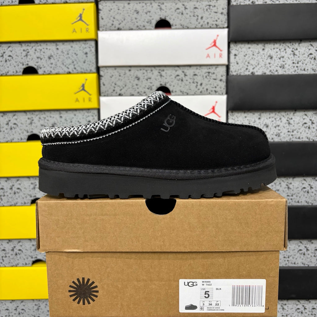 UGG Black Braided-Trim Low-Profile Slip-On Shoes