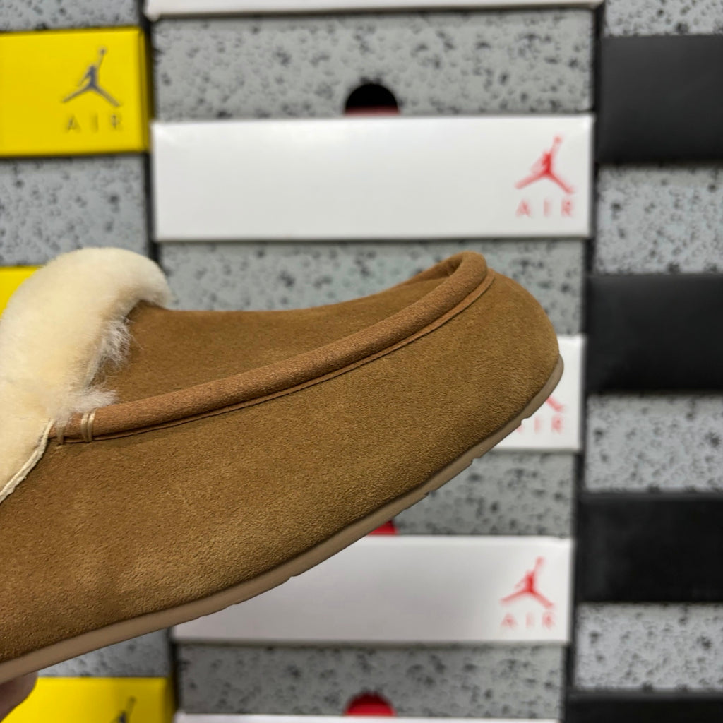 UGG Chestnut Plush-Collar Mule Slippers