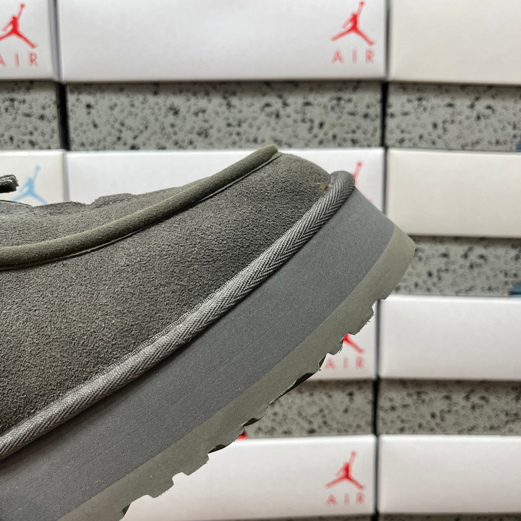 UGG Grey Platform Ankle Boots with Plush Cuff | 2551