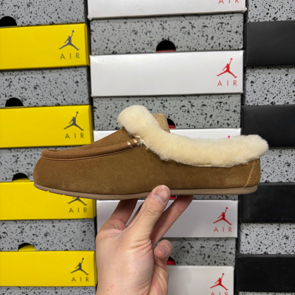 UGG Chestnut Plush-Collar Mule Slippers