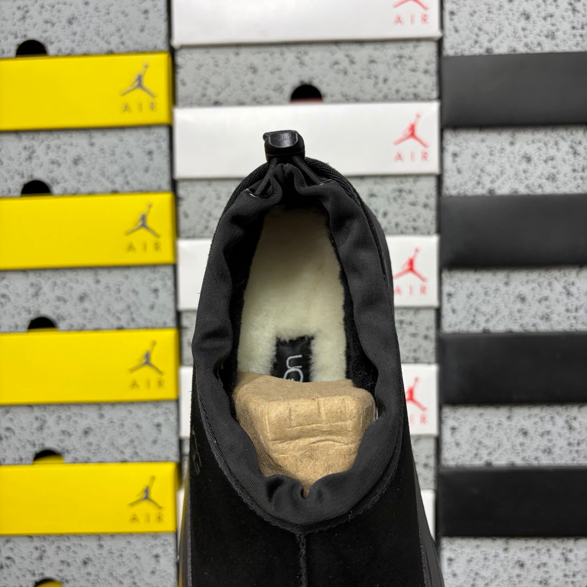UGG Tasman Black Slip-On Shoes with Chunky Sole | 4096