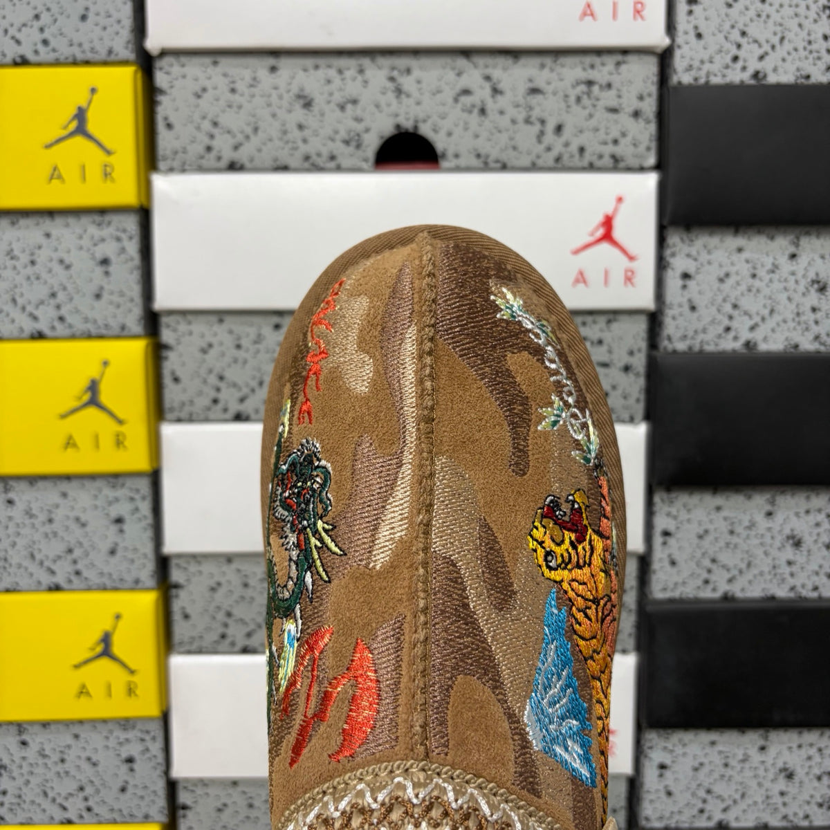 UGG Chestnut Dragon & Tiger Embroidered Slip-On Shoes