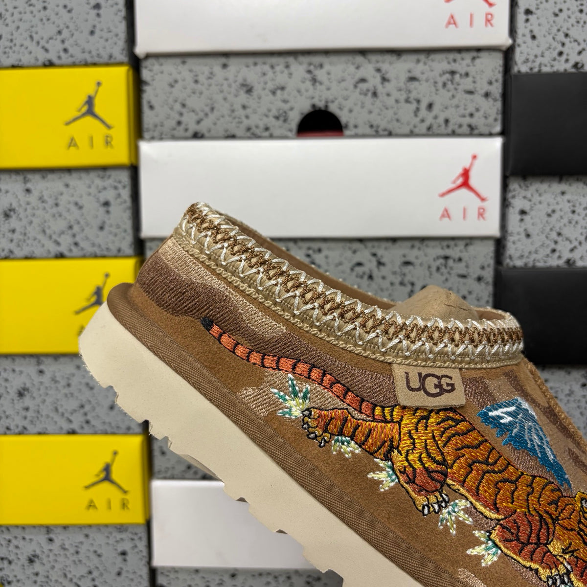 UGG Chestnut Dragon & Tiger Embroidered Slip-On Shoes