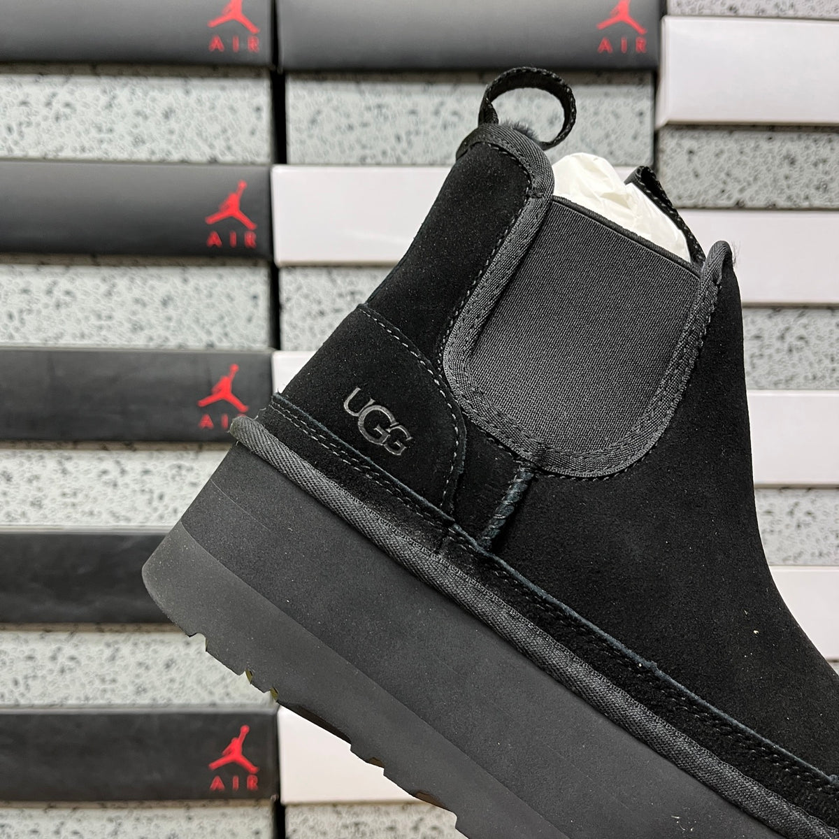 UGG Black Platform Chelsea Ankle Boots