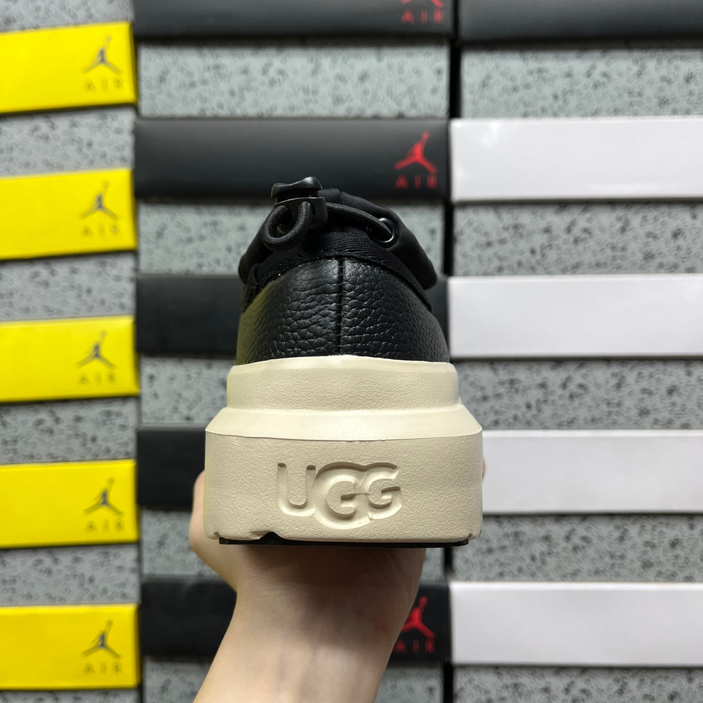 UGG Black & Off-White Slip-On Platform Shoes
