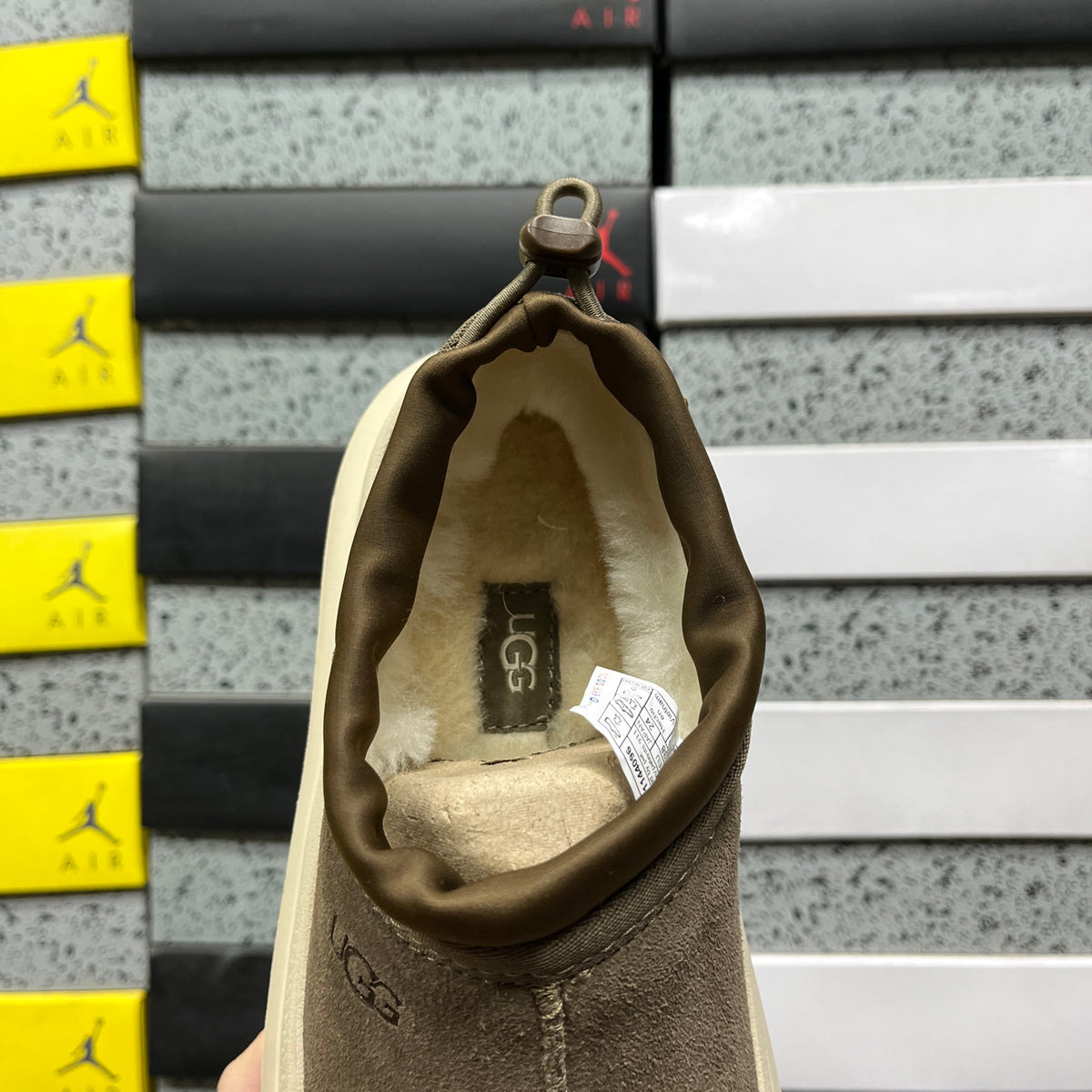 UGG Walnut & Off-White Slip-On Platform Shoes