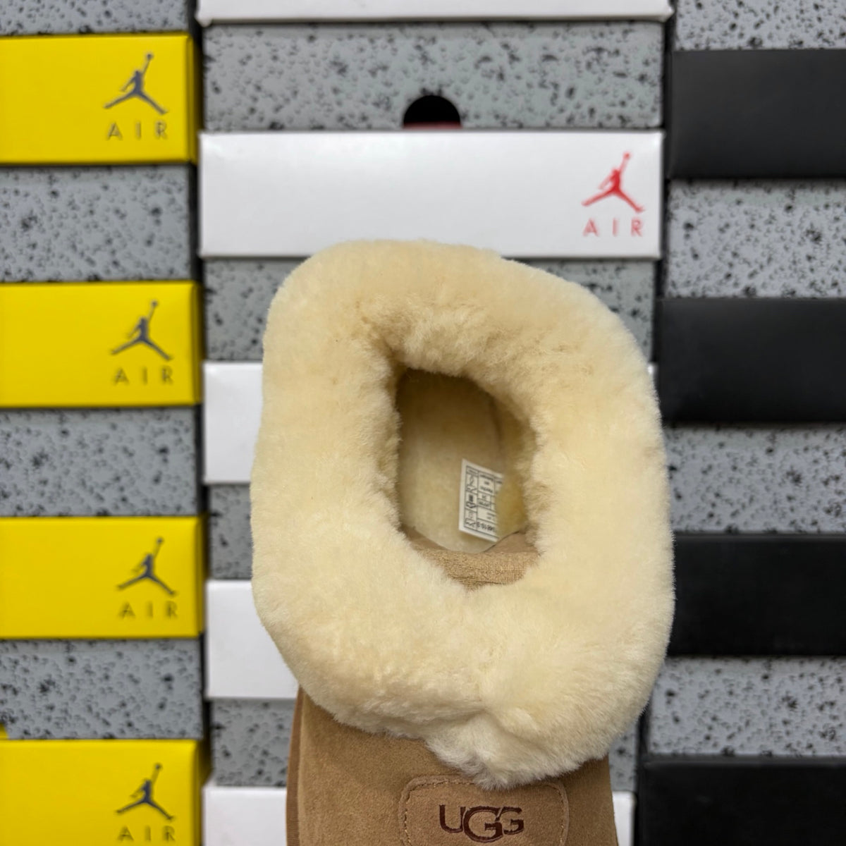 UGG Chestnut Plush-Collar Slip-On Shoes