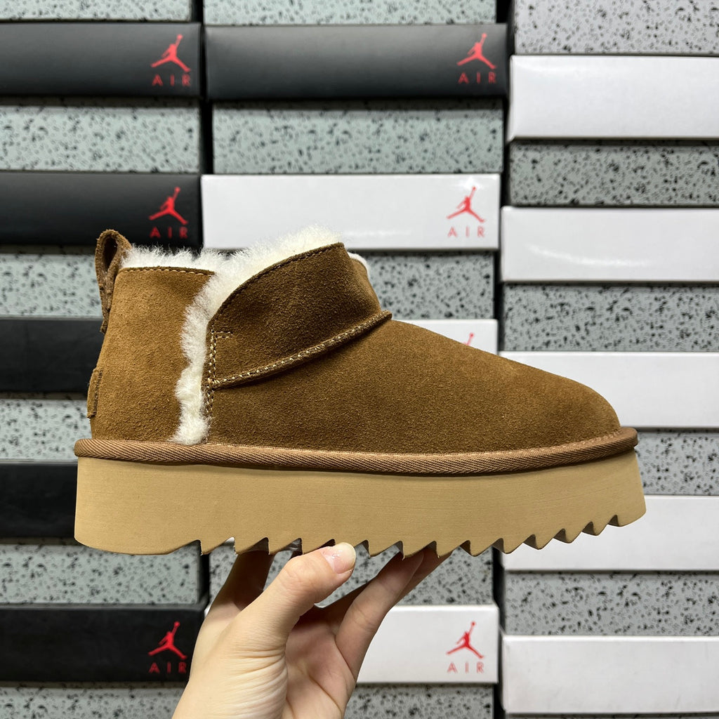 UGG Chestnut Platform Ankle Boots with Plush Trim | 1184115