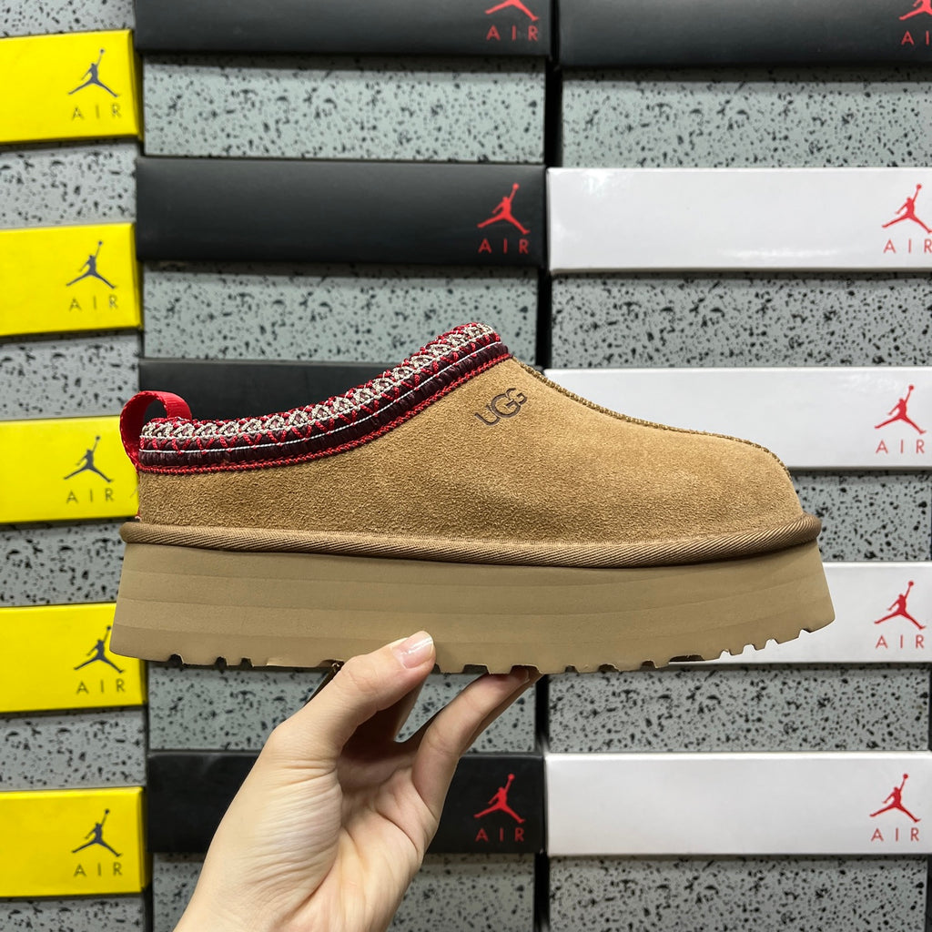 UGG Chestnut Braided-Trim Platform Slip-On Shoes