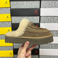 UGG Walnut Plush-Collar Mule Slippers