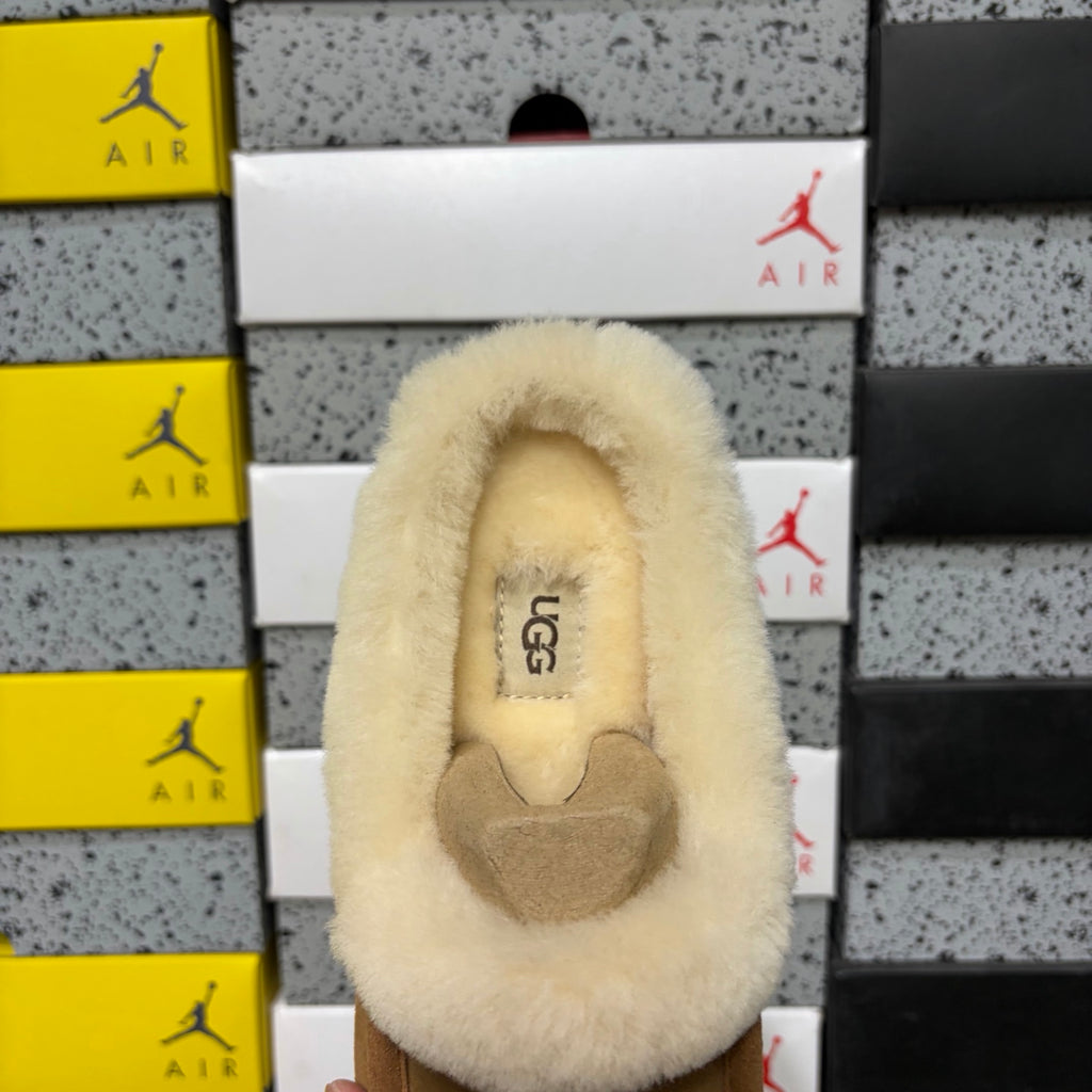 UGG Chestnut Plush-Collar Mule Slippers