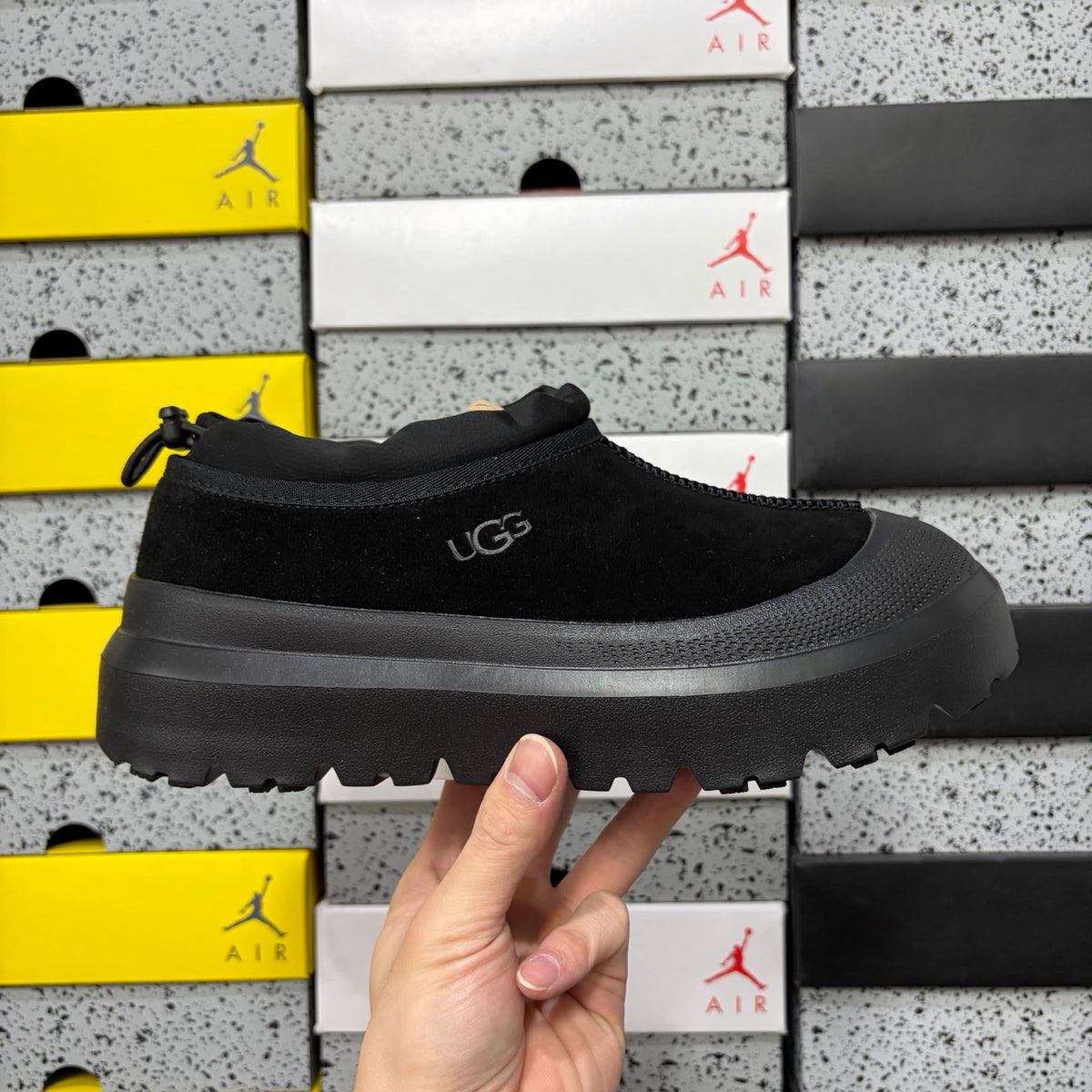 UGG Tasman Black Slip-On Shoes with Chunky Sole | 4096