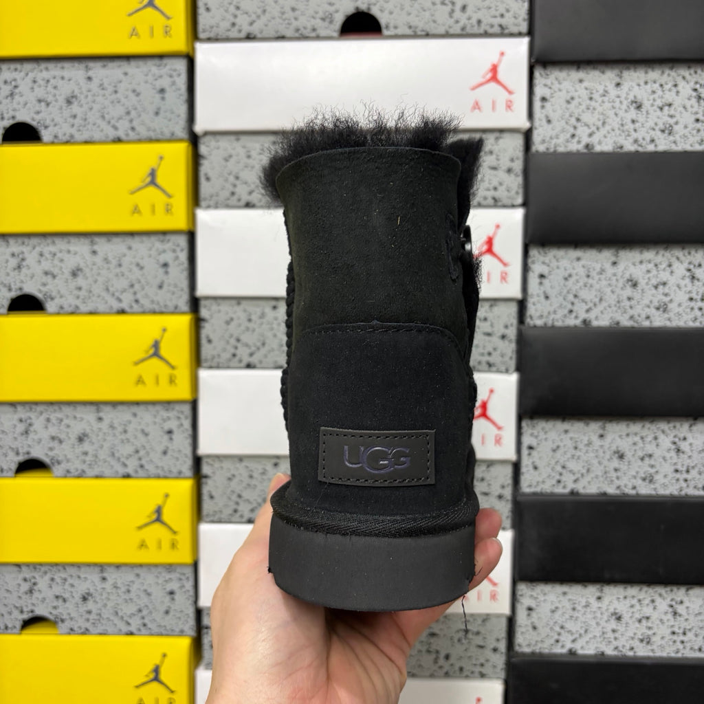 UGG Black Button Boots with Plush Lining