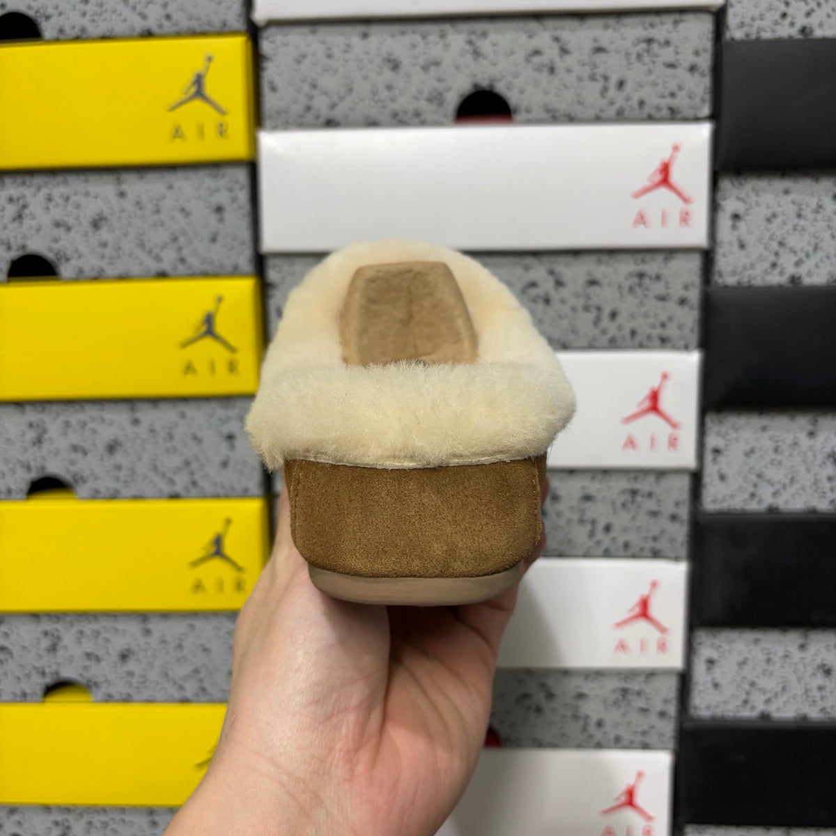 UGG Chestnut Plush-Collar Mule Slippers