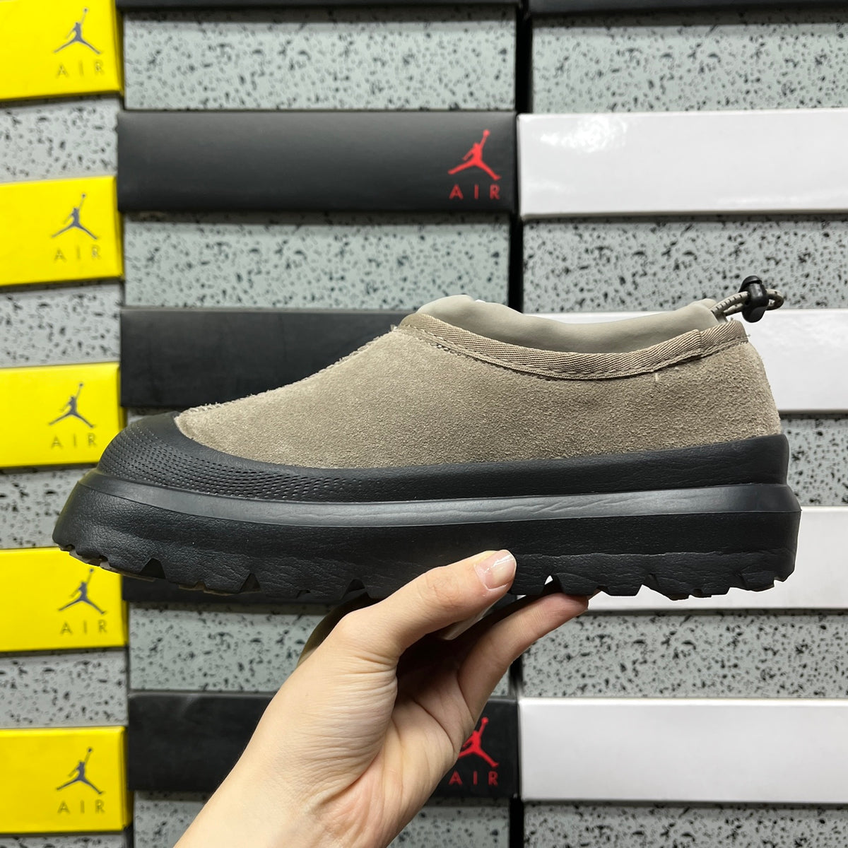 UGG Rain Grey & Black Slip-On Platform Shoes