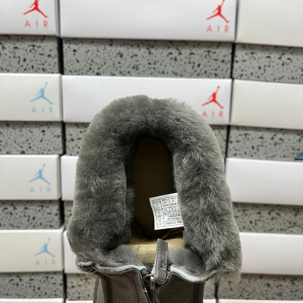 UGG Grey Platform Ankle Boots with Plush Cuff | 2551