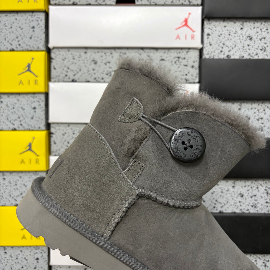 UGG Gray Button Boots with Plush Lining