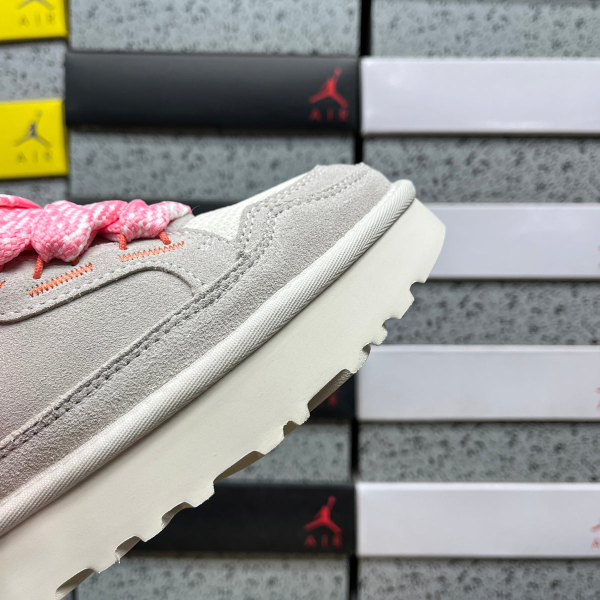 UGG White & Pink Lace-Up Platform Shoes