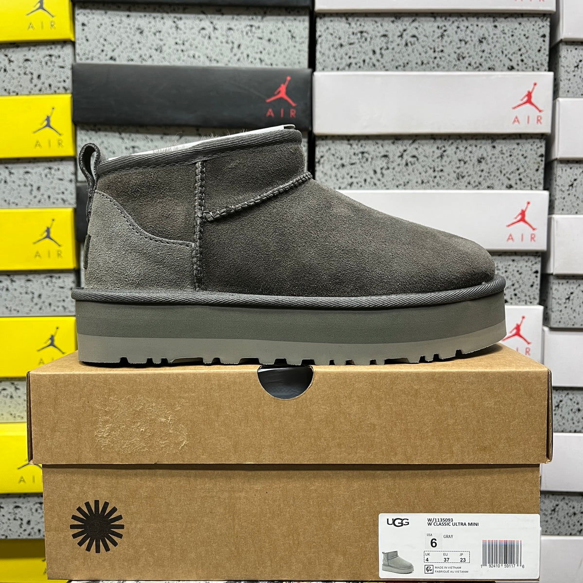 UGG Grey 3 cm Platform Ankle Boots