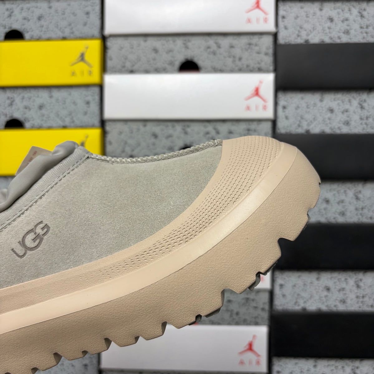 UGG Tasman Light Grey Slip-On Shoes with Chunky Sole | 4096