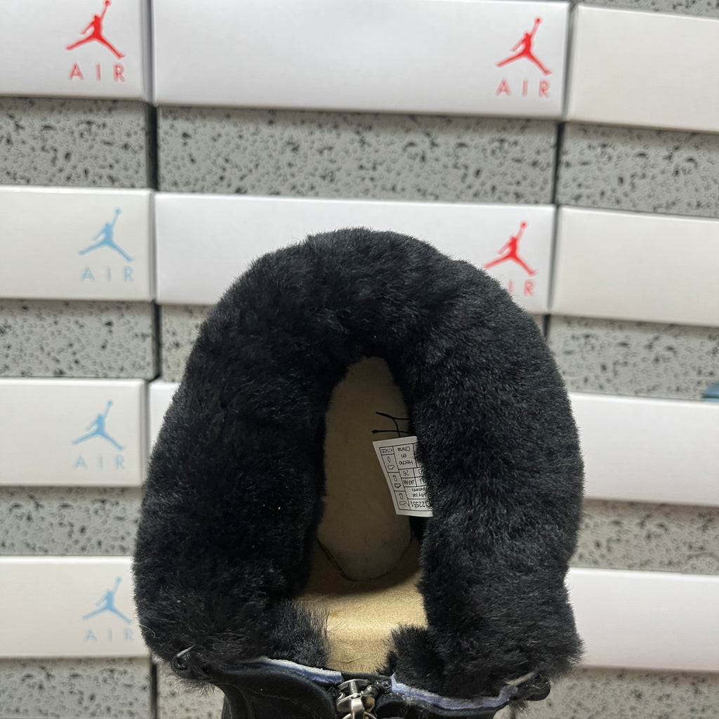 UGG Black Platform Ankle Boots with Plush Cuff | 2551