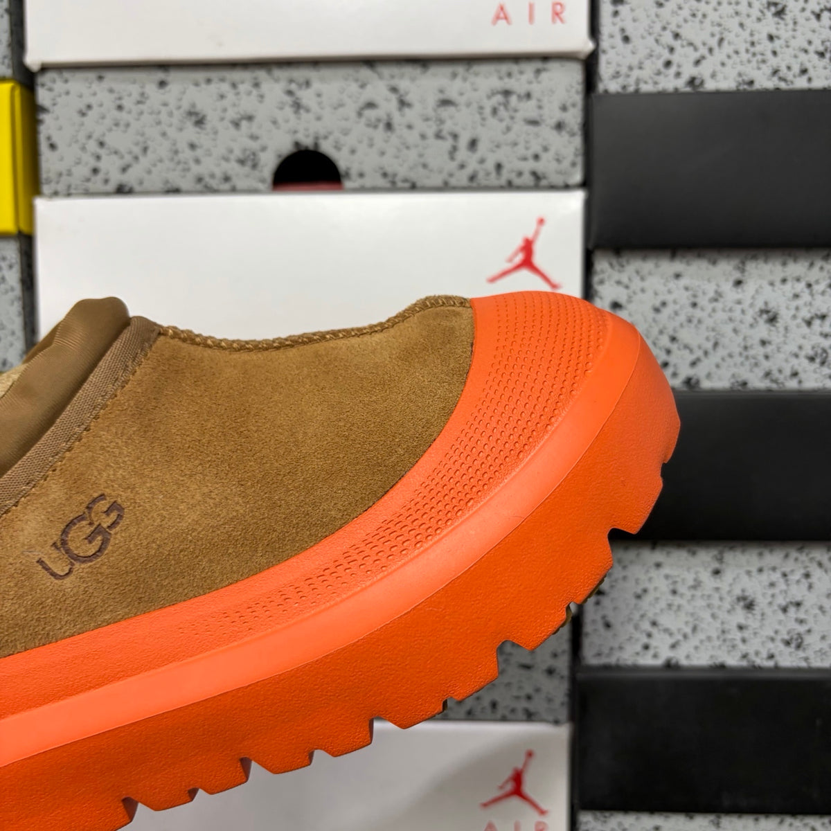 UGG Tasman Chestnut Slip-On Shoes with Orange Chunky Sole | 4096