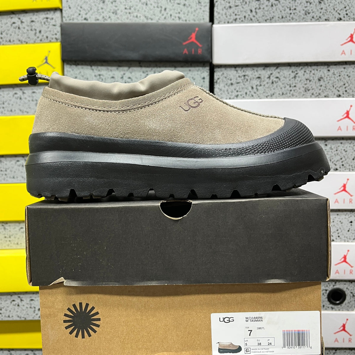 UGG Rain Grey & Black Slip-On Platform Shoes