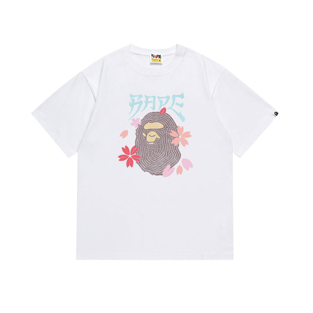 Bape Multi‑Ape‑Head Graphic Oversized Tee Streetwear Unisex
