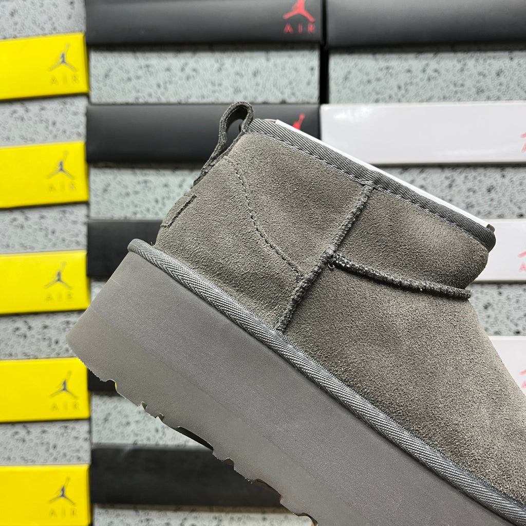 UGG Grey 5 cm Platform Ankle Boots