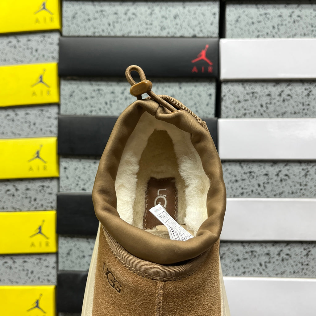 UGG Chestnut & Off-White Slip-On Platform Shoes
